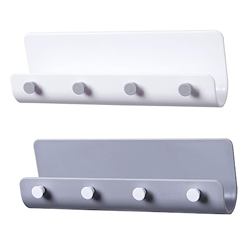 GLEAVI 2 Stück Teiliges Wand garderoben Haken aus Robustem Abs Platzsparend mit U förmigem Ablagefach Geeignet für Mäntel Hüte Schlüssel Handtücher Moderne Wandmontage Weiß von GLEAVI