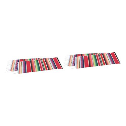 GLEAVI 2 Stück Tischflaggedecke Regenbogen-Tischdecke Dekorationen Thema Tischdeckenparty Beige tischläufer Tuch für Tisch Dekorative Tischdecke Tischtuch Stoff Colorful von GLEAVI