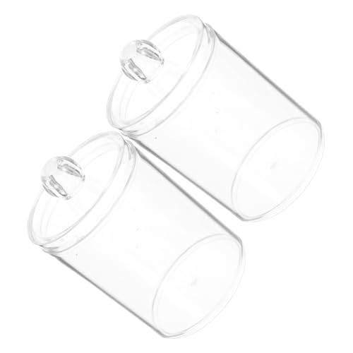GLEAVI 2 Stück Transparente Aufbewahrungsgläser mit Deckel Multifunktionale Behälter für Wattestäbchen und Wattebällchen für Home Essentials von GLEAVI