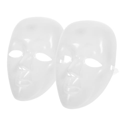 GLEAVI 2 Stück Weiße DIY Masken aus Leichtem für Karneval Masquerade Halloween und Party Unbemalte Blanko Masken zum Bemalen Cosplay Requisiten für Kreative Gestaltung von GLEAVI
