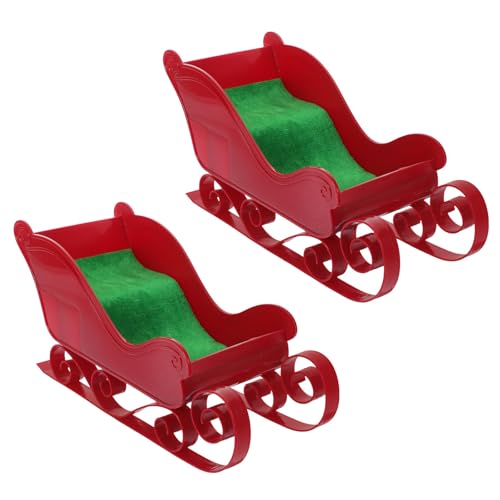 GLEAVI 2 stücke Weihnachten Schlitten Dekoration Urlaub Schlitten Herzstück Weihnachten Candy Tablett Platter Gericht Klassische Tisch Mittelstücke von GLEAVI