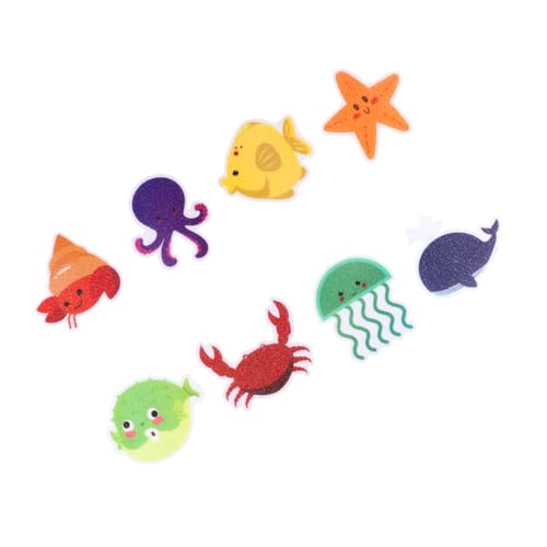 GLEAVI 20 Stück Teiliges Anti rutsch badewannenaufkleber aus Langlebigem Peva mit Buntem Meeres Tier Design rutschfeste Badewannensticker für Glatte Badezimmeroberflächen Sicher und von GLEAVI