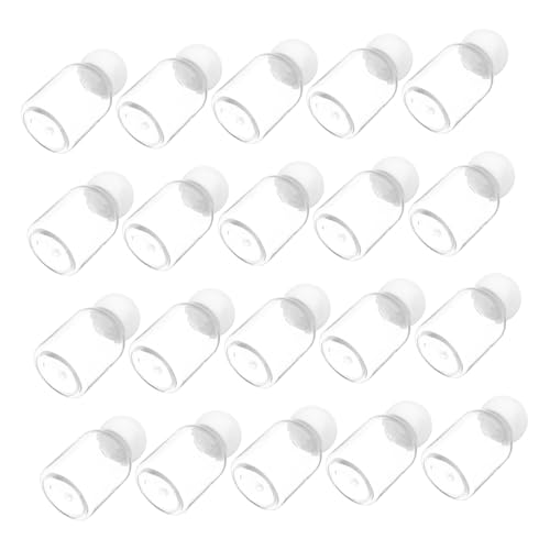 GLEAVI 20 Stück Transparente Reise-Flaschen mit Kugeldeckel Auslaufsichere Kunststoffbehälter für Lotionen und Pflegeprodukte Präzise Dosierung Kompakt für Unterwegs von GLEAVI