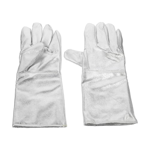 GLEAVI 2stücke Feuerschutzhandschuhe Hitzebeständig Wasserdichte Arbeitshandschuhe Für Herren Isolierte Schutzhandschuhe Aus Aluminiumfolie Für Industrielle Kochen Und Schweißen von GLEAVI