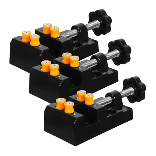 GLEAVI 3 Stück Aluminiumlegierung Mini Schraubstock Kompakter Tisch Schraubklemme für Schmuck Walnuss Gravur DIY Schnitzarbeiten Leicht Tragbar Präzise Fixierung von GLEAVI