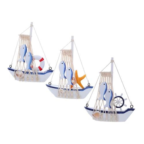 GLEAVI 3 Stück Handgefertigte Holz Segelboot Modelle mit Mediterranem Vintage Stil Detaillierte Segelschiffe Dekoration für Regale Badezimmer Küstenambiente GLEAVI 3 Stück Handgefertigte Holz Segelboot Modelle mit Mediterranem Vintage Stil Detaillierte Segelschiffe Dekoration für Regale Badezimmer Küstenambiente von GLEAVI