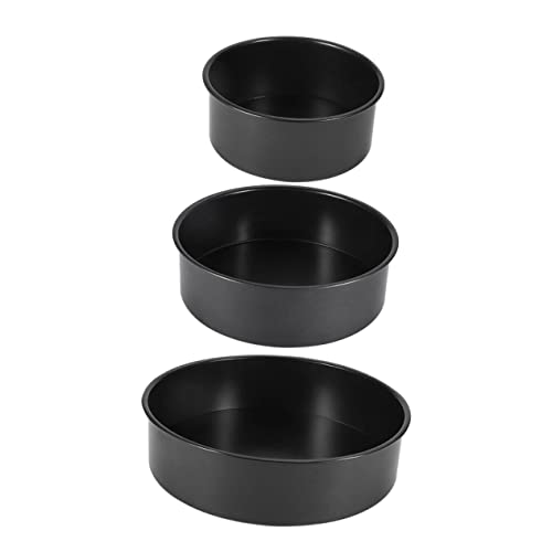 GLEAVI 3 Stück Rundes Backform Set Teiliges Antihaft Kuchenform Set aus Carbonstahl für Schichtkuchen Käsekuchen und Leicht zu Reinigen und Hitzebeständig von GLEAVI