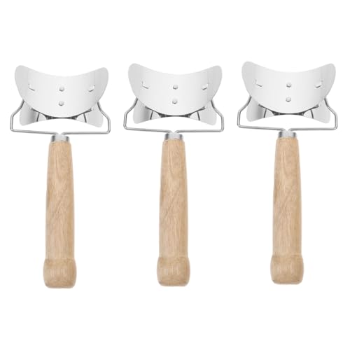 GLEAVI 3 Stück Teiliges Dumpling Wrapper Mould aus mit Holzgriff Teigschneider Tool für Herstellung von Perfekten Teigtaschen und Dumplings für Küche von GLEAVI