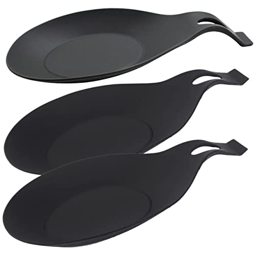 GLEAVI 3 Stück Teiliges Silikon Löffelablage Robuster Küchenutensilien Halter für Löffel Gabeln und für Küche Restaurant und Hotel Hitzebeständig Schickes Design von GLEAVI