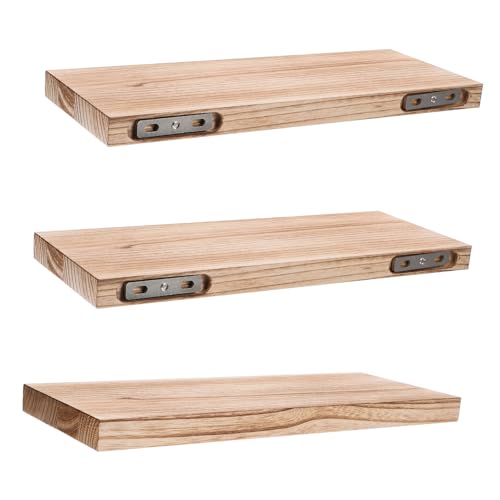 GLEAVI 3 Stück Teiliges Wandregal aus Robustem Holz Schwimmendes Regal für Fotos und Dekoration Stilvolles Minimalistisches Wandregal für Badezimmer Wohnzimmer und Büro Platzsparendes GLEAVI 3 Stück Teiliges Wandregal aus Robustem Holz Schwimmendes Regal für Fotos und Dekoration Stilvolles Minimalistisches Wandregal für Badezimmer Wohnzimmer und Büro Platzsparendes von GLEAVI