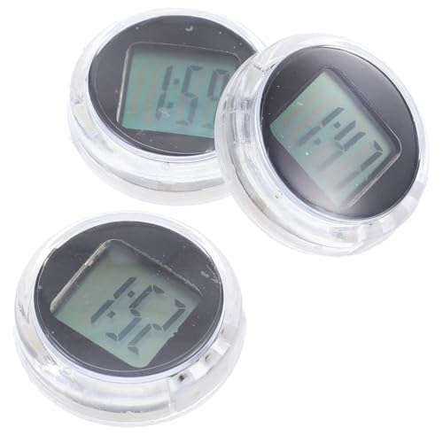 GLEAVI 3 Stück Teiliges Wasserdichter Mini Motorrad Digitaluhren mit Doppelseitigem Klebeband Kleine Elektronische Uhren für Auto Motorrad Vielseitige Montage Robustes Abs Stabile von GLEAVI