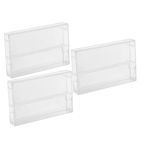 GLEAVI 3 Stück Transparente Kunststoff Kassettenboxen mit Deckel Aufbewahrungsbox für Audiokassetten Retro Musikband Organizer Robustes Polystyrol Vielseitig für Sammler und DIY Projekte von GLEAVI