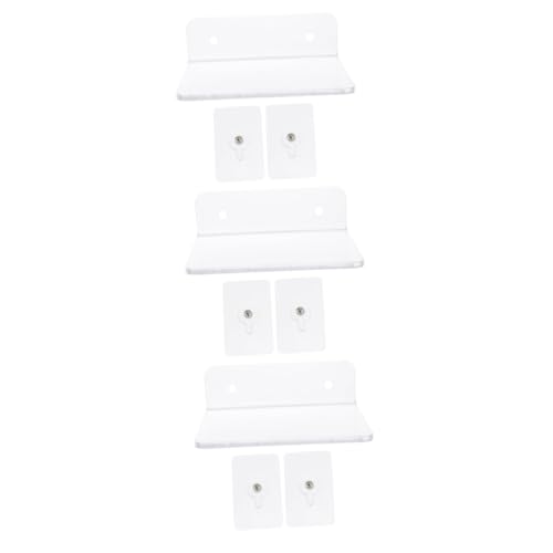 GLEAVI 3 Stück Transparente Wandregal Halterung Multifunktionales Floating Shelf für Badezimmer Schlafzimmer und Wohnzimmer Platzsparende Aufbewahrungslösung von GLEAVI