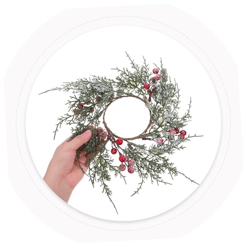GLEAVI 3 Stück Weihnachts-kerzenringe mit Roten Beeren und Tannenzweigen Künstliche Stabkerzen-Ringe Festliche Mini-kränze für Advents Tischdekoration GLEAVI 3 Stück Weihnachts-kerzenringe mit Roten Beeren und Tannenzweigen Künstliche Stabkerzen-Ringe Festliche Mini-kränze für Advents Tischdekoration von GLEAVI