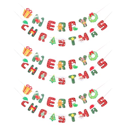GLEAVI 3 Weihnachtsbanner-Dekorationen: Papierbanner für den Innen- und Außenbereich als Wanddekoration – Weihnachtsdekor zum Aufhängen für Festivals GLEAVI 3 Weihnachtsbanner-Dekorationen: Papierbanner für den Innen- und Außenbereich als Wanddekoration – Weihnachtsdekor zum Aufhängen für Festivals von GLEAVI