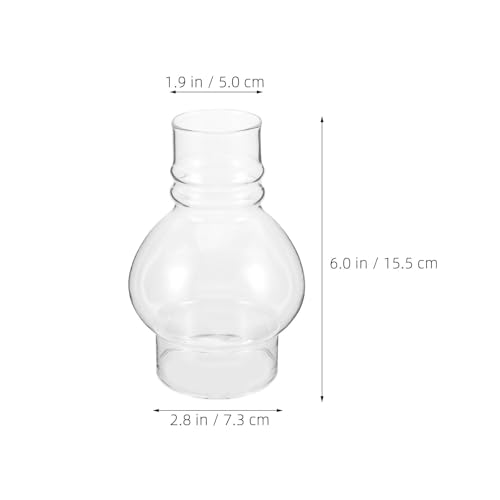 GLEAVI 3-teiliger Vintage-Petroleumlampenschirm: Notbeleuchtung, Sturmlaternen-Schornstein – winddichter Lampenschirm aus klarem Glas als Ersatz von GLEAVI