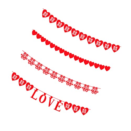 GLEAVI 4 Sätze Rote Chinesische Hochzeit Deko Teiliges Hochzeitsgirlande mit Herz Glückssymbolen Traditionelle Ungesponnene Stoffbanner für Hochzeit Verlobung Polterabend und Feier GLEAVI 4 Sätze Rote Chinesische Hochzeit Deko Teiliges Hochzeitsgirlande mit Herz Glückssymbolen Traditionelle Ungesponnene Stoffbanner für Hochzeit Verlobung Polterabend und Feier von GLEAVI