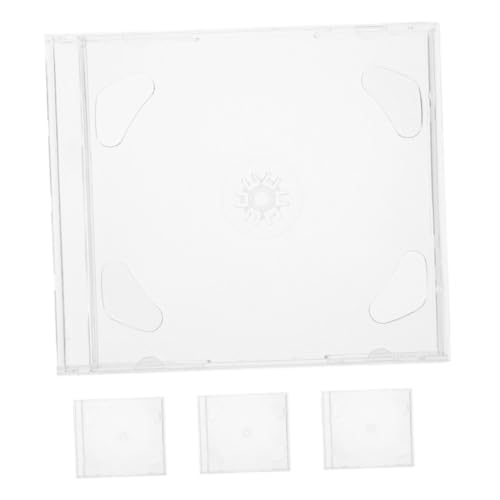 GLEAVI 4 Stück Aufbewahrungsbox Transparent Langlebig Leicht Kompakt Wiederverwendbar für DVDs Kratzschutz Platzsparend Praktisch für Zuhause und Reise von GLEAVI