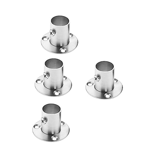 GLEAVI 4 Stück Edelstahl Garderobenstangenhalter Verstellbare Kleiderstangenhalterung mit Schraubfixierung Rostfrei für Kleiderschränke Badezimmer und Wäscheständer Vielseitiger Halter von GLEAVI