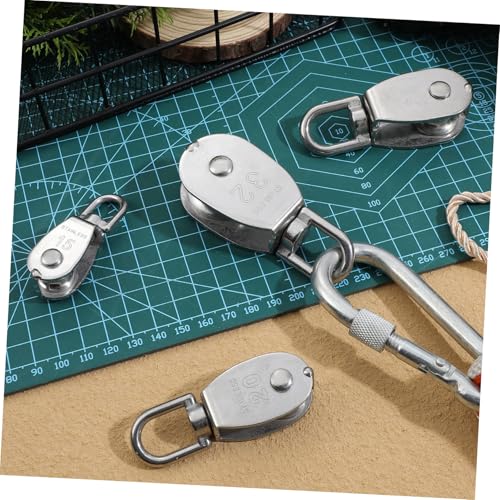 GLEAVI 4 Stück Edelstahl Seilrolle Einzelne Umlenkrollen Rostfrei Schwenkbar Hohe Tragkraft Präzise Gefertigt für Reibungsloses Gleiten bei Zugarbeiten Außen und Innen Geeignet von GLEAVI