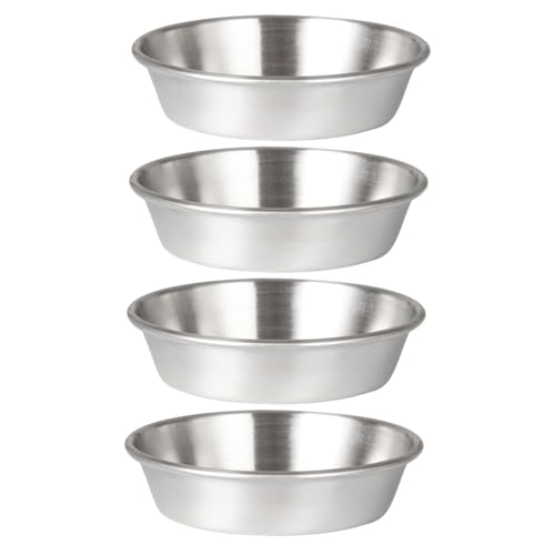 GLEAVI 4 Stück Gewürzschalen Aus Edelstahl Essigschalen Küchengeschirr Küchengewürz Soßenschalen Gewürzschalen Dip Tabletts Für Soßen Servierschüssel Für Die Küche Snackschale von GLEAVI