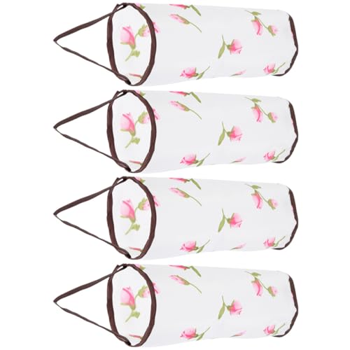 GLEAVI 4 Stück Hängender Müllsackhalter Teiliges Set Blumenmuster Praktischer Abfallbeutel Organizer für Küche für Aufbewahrung von Plastiktüten von GLEAVI