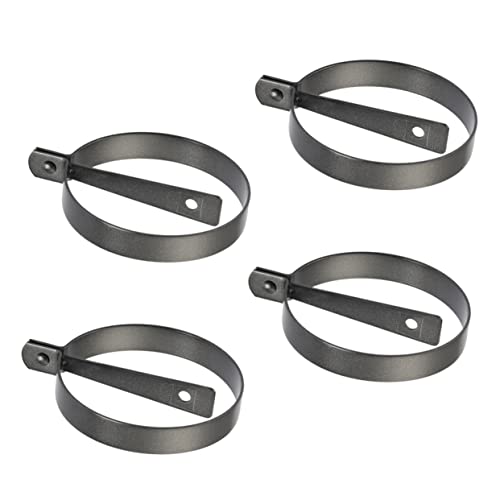 GLEAVI 4 Stück Teiliges Antihaft Eierring Dickwandige Runde Eierform Spiegelei und Pancake Mould Hitzebeständig mit Klappbarem Rutschfestem Griff Einfach zu Reinigen für Haushalt und von GLEAVI