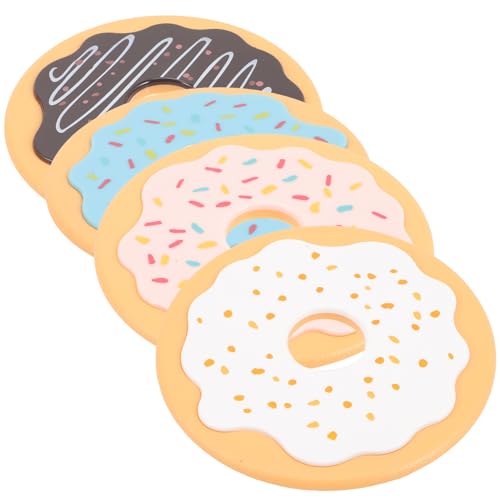 GLEAVI 4 Stück Teiliges Donut Untersetzer rutschfeste Tischuntersetzer mit Wärmeschutz Dekorative Tassen Glasunterlagen für Kaffee Esstische Praktische Tischdeko für Zuhause von GLEAVI