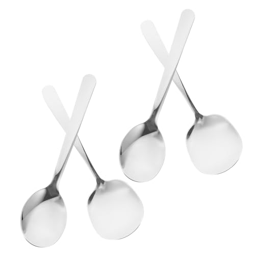 GLEAVI 4 Stück Teiliges Edelstahl Servierlöffel Große Reislöffel Rostfrei Non stick Spülmaschinengeeignet Vielseitig für Küche Restaurant Buffet von GLEAVI