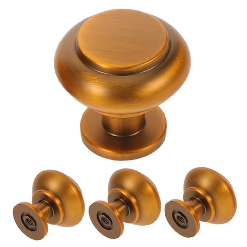 GLEAVI 4 Stück Teiliges Single Hole Drawer Handles aus Robustem Zinklegierung Vintage-goldfarbene Möbelgriffe für Kleiderschränke Küchenschränke und Kommoden Modernes Design mit Einfacher von GLEAVI