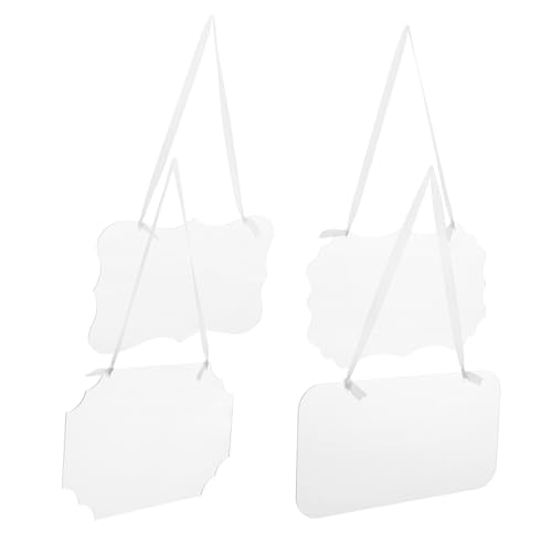 GLEAVI 4 Stück Teiliges Transparentes Schild Blanko Reserved Schilder für Feierliche Anlässe Hängende Platzkarten Vielseitig Verwendbar für Empfang Büro und Feierlichkeiten von GLEAVI