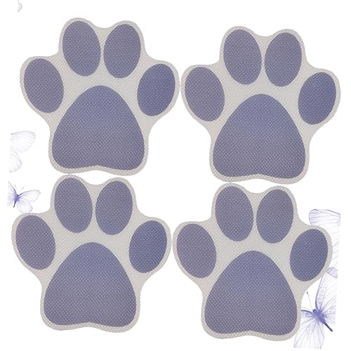 GLEAVI 4 Stücke rutschfeste Aufkleber Anti-Rutsch-Badewanne Welpe Baden Tritt Griffe Pfote Scoop Aufkleber für die Dusche Hunde-Fußabdruck-Dekoration Badezimmeraufkleber für die Wand Grau von GLEAVI