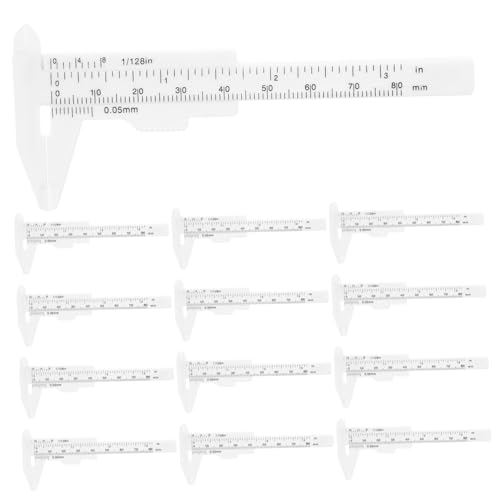 GLEAVI 40 Stück Kunststoff Messschieber Mini Messschieber Messlehre Messwerkzeug Taschenmessschieber Zum Messen Schiebelehre Mathematik Kunststoff von GLEAVI