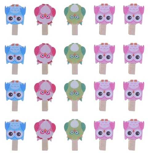 GLEAVI 40stücke Fotoklammerhalter Aus Holz Kleine Cartoon-Clips Notizchips Wäscheklammern Zum Befestigen Von Fotos Papier Gemälden Karten Und Kleinen Gegenständen Für Fotowände Zuhause von GLEAVI
