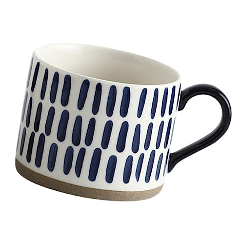 GLEAVI 450ml Handbemalte Keramiktasse Im Japanischen Stil Kaffeetasse Vertikale Streifen Saft Getränketasse Trinkbecher Es von GLEAVI
