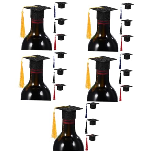 GLEAVI 5 Sätze Grad-cap-topper Mini Grad Caps Weinflaschenverschluss Mini-partyhüte Dekoration Miniatur Mini-abschlusskappenverzierung Graduationsparty Gefälligkeiten Schwarz 4 Stücke * 5 GLEAVI 5 Sätze Grad-cap-topper Mini Grad Caps Weinflaschenverschluss Mini-partyhüte Dekoration Miniatur Mini-abschlusskappenverzierung Graduationsparty Gefälligkeiten Schwarz 4 Stücke * 5 von GLEAVI