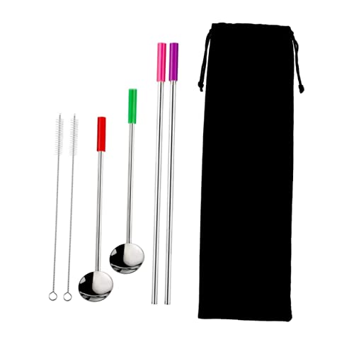 GLEAVI 5 Stück Reisetaschen Organizer Metallkoffer Farbige Strohhalme Besteckbeutel Stiftbeutel Trinkhalmbehälter Kordelzugbeutel Aufbewahrungstasche Strohhalmbox von GLEAVI