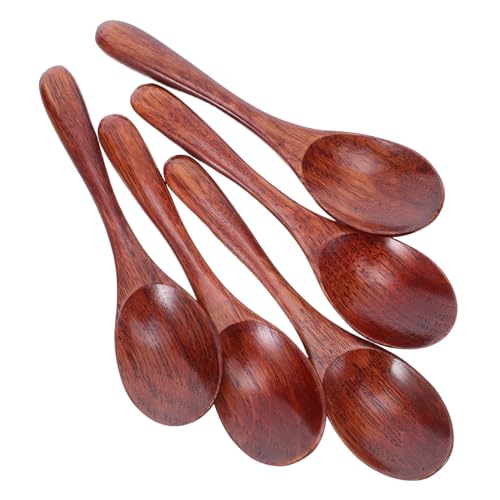 GLEAVI 5 Stück Teiliges Japanische Holzlöffel Ergonomisch Langer Griff Leichte Holz-teelöffel für Kaffee Honig Tee Desserts Vielseitig als Espressolöffel und Cappuccino-löffel Geeignet von GLEAVI