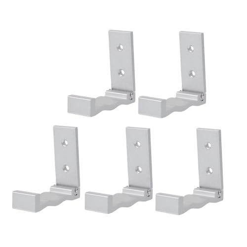 GLEAVI 5 Stück Teiliges Klappbare Garderobenhaken aus Aluminium mit Robuster Selbstklebender Rückseite Wasserfest und Rostfrei Platzsparend für Bad Küche Flur Vielseitig für Handtücher von GLEAVI