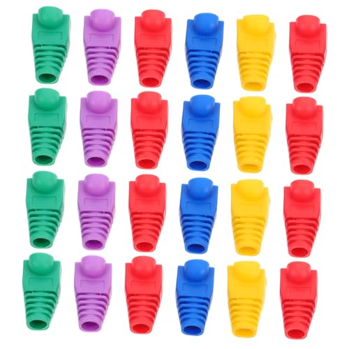 GLEAVI 50 Stück Ethernet Kabelschutz Abdeckungen Kompatibel mit Robuste Kabelhüllen für Netzwerkstecker Installieren Langlebiger Schutz für Kabelmanagement von GLEAVI