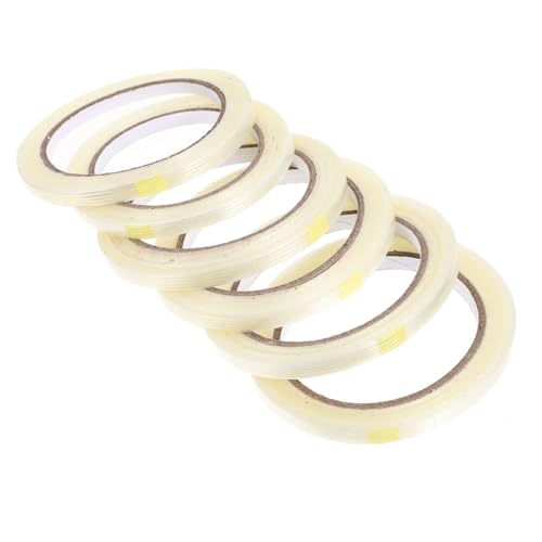 GLEAVI 6 Rollen Mit 1 Cm Breitem Glasfaserverstärktem Klebeband Im Streifendesign Für Den Heimgebrauch Doppelseitig Klebend GLEAVI 6 Rollen Mit 1 Cm Breitem Glasfaserverstärktem Klebeband Im Streifendesign Für Den Heimgebrauch Doppelseitig Klebend von GLEAVI