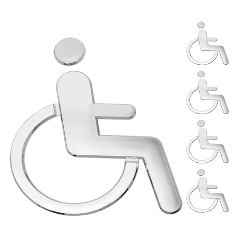 GLEAVI 6 Stück Handicap-Aufkleber: Behindertentoilettenschild mit Rollstuhlsymbol – selbstklebendes Toilettenschild für Geschäftskliniken und Einkaufszentren GLEAVI 6 Stück Handicap-Aufkleber: Behindertentoilettenschild mit Rollstuhlsymbol – selbstklebendes Toilettenschild für Geschäftskliniken und Einkaufszentren von GLEAVI