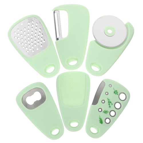 GLEAVI 6 Stück Multifunktionaler Gemüseschneider Set Teiliges Küchenset mit Reibe Schäler und Dosenöffner für Gemüse Obst Käse Kartoffeln und von GLEAVI