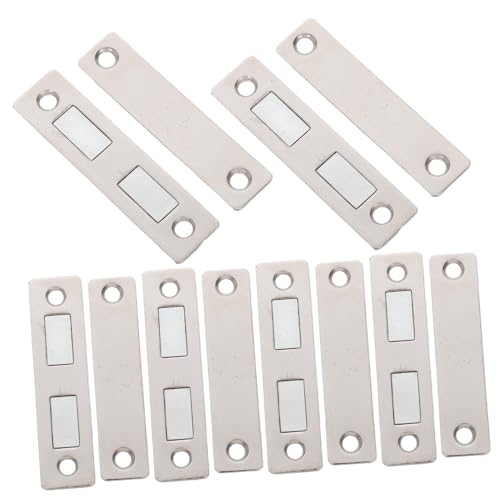 GLEAVI 6 Stück Teiliges Magnetische Türschnäpper aus Edelstahl Verdeckte Schranktürmagnetverschlüsse mit Starker Haltekraft Selbstklebend und Verschraubbar Geeignet für Küchenschränke und von GLEAVI
