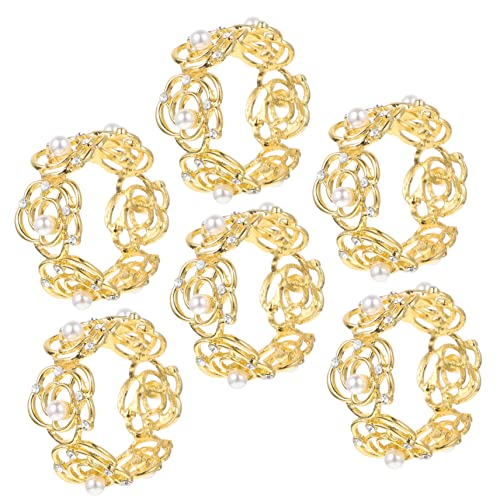 GLEAVI 6 Stück Teiliges Metall Perlen Serviettenringe aus Legierung Napkin Buckles für Hochzeitsfeier Weihnachts und Party Tischdekoration Vielseitig für Dinner Bankett Festliche Anlässe GLEAVI 6 Stück Teiliges Metall Perlen Serviettenringe aus Legierung Napkin Buckles für Hochzeitsfeier Weihnachts und Party Tischdekoration Vielseitig für Dinner Bankett Festliche Anlässe von GLEAVI