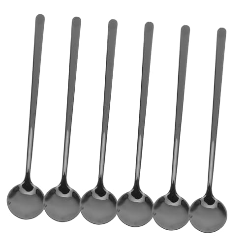 GLEAVI 6 Stück Teiliges Schwarze Edelstahl Löffel mit Langem Griff Vielseitige Rührlöffel für Kaffee Tee Dessert und Suppe Rostfrei Langlebig Moderne Küchenutensilien GLEAVI 6 Stück Teiliges Schwarze Edelstahl Löffel mit Langem Griff Vielseitige Rührlöffel für Kaffee Tee Dessert und Suppe Rostfrei Langlebig Moderne Küchenutensilien von GLEAVI
