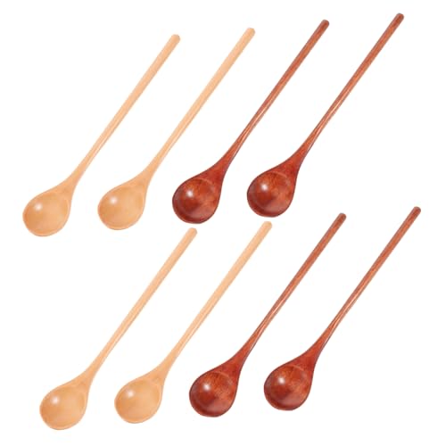 GLEAVI 8 Stück Teiliges Holzlöffel Langem Griff Ergonomisch Feuchtigkeitsresistent Schonend zu Antihaft-kochgeschirr zum Rühren von Honig Soßen Backen und Servieren von Desserts von GLEAVI