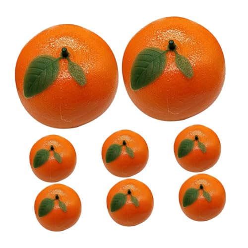GLEAVI 8 Stück künstliche orange orangefarbene Mittelstücke Kunstfruchtdekor realistisch orangefarbene Verzierungen Orangen- gefälschte Orangen Kunststoff und Schaumstoff von GLEAVI