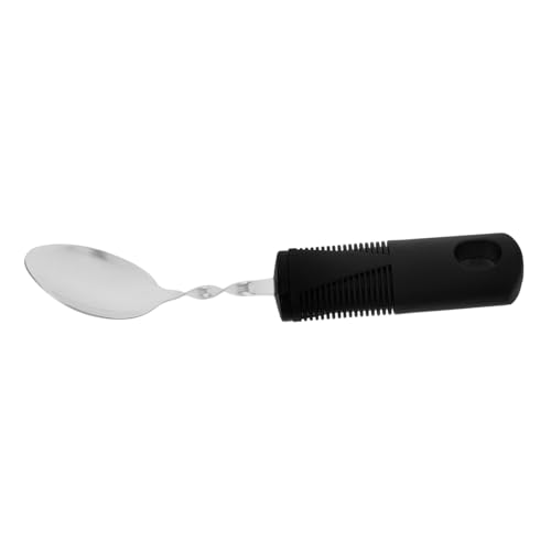 GLEAVI Anti-shake-löffel Übergeben Unterstützung Biegbar Utensilien Handgriff Behinderung Gebogen Adaptiv Erwachsene Gewichtetes Silberbesteck Für Die Hand Hände Tremor Black Gummi von GLEAVI