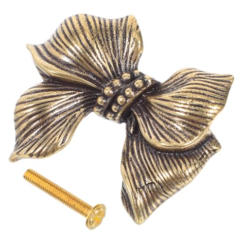 GLEAVI Antike Messing schleifen Möbelknöpfe Vintage Einloch Schrankgriff für Kommode Schublade Tür Kinderzimmer Küche Hochwertige Messingkonstruktion Langlebiger Griff von GLEAVI